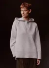 Me+em 2-in-1 Merino Cashmere Jumper + Hood In Silver Grey Mélange