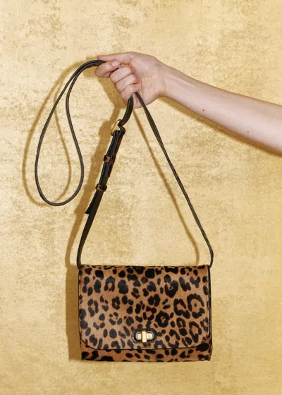 Me+em 2-way Leopard Print Crossbody Bag Dark Brown Multi In Animal Print