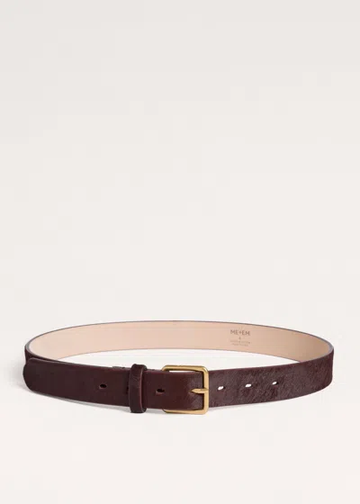 Me+em 28mm Square Buckle Belt Merlot In Brown