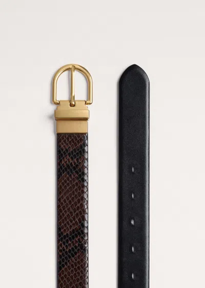 Me+em 30mm Round Buckle Reversible Belt Chocolate-black In Chocolate/black