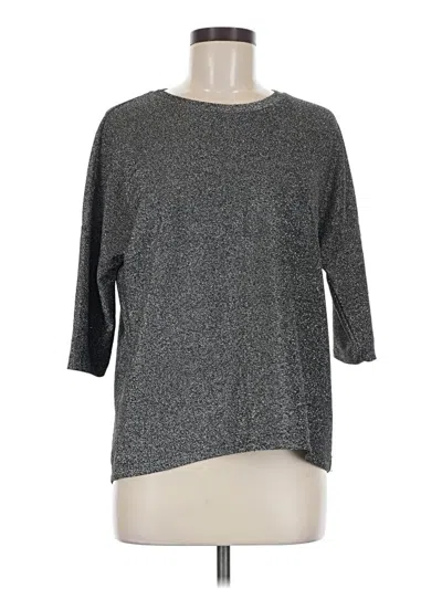 Pre-owned Me+em 3/4 Sleeve Top Gray Crew Neck Tops