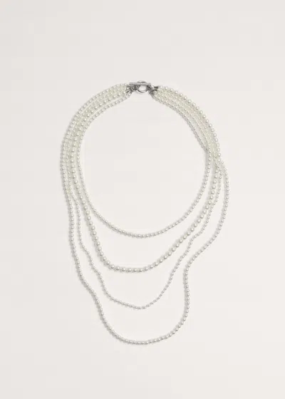 Me+em 4 Strand Layering Pearl Necklace Off White In Multi