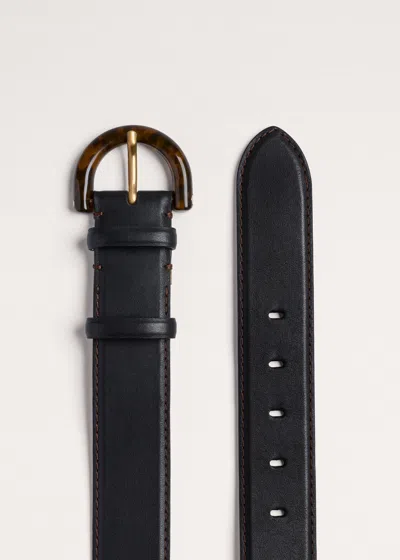 Me+em 40mm Resin Buckle Belt Black-chocolate In Black/chocolate