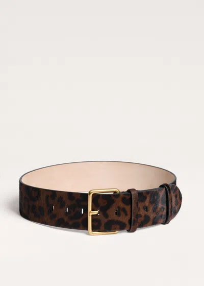 Me+em 55mm Dark Leopard Wide Waist Belt Dark Brown Multi