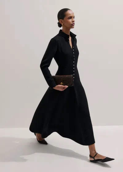 Me+em A-line Feature Button Maxi Dress Black