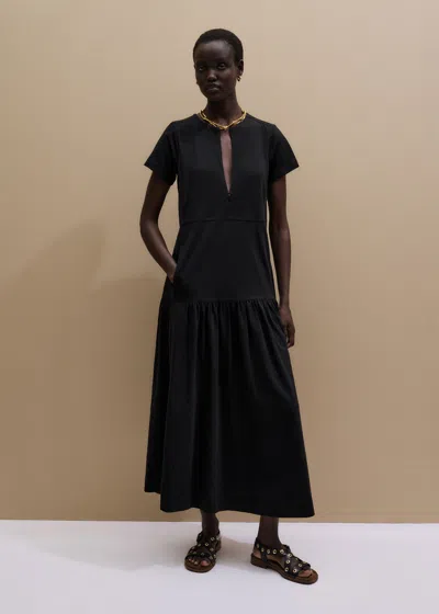 Me+em A-line Tiered Maxi Dress Black
