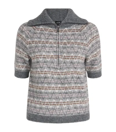 Me+em Alpaca-blend Half-zip Sweater In Gray
