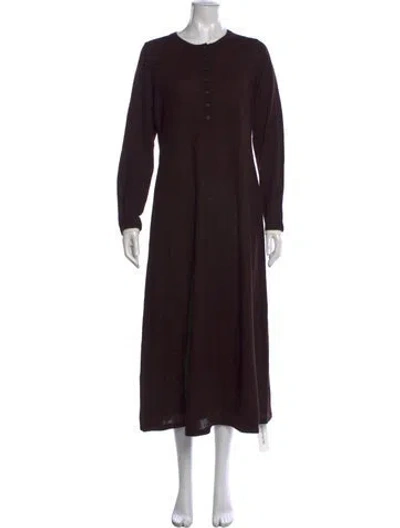 Pre-owned Me+em Alpaca Long Dress In Brown