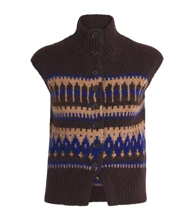 Me+em Alpaca-merino-blend Sweater Vest In Brown