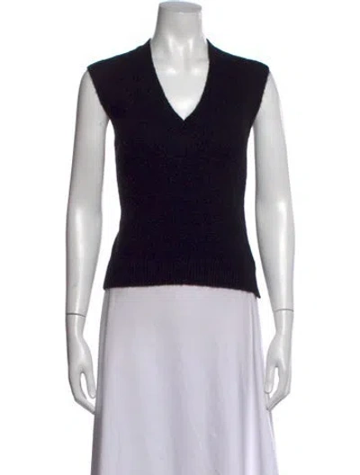 Pre-owned Me+em Alpaca V-neck Sweater In Black