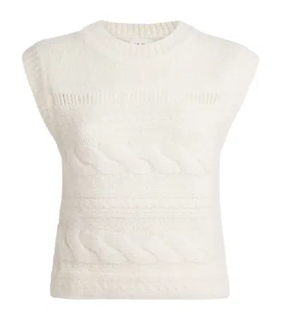 Me+em Alpaca-wool-blend Cable-knit Sweater Vest In White