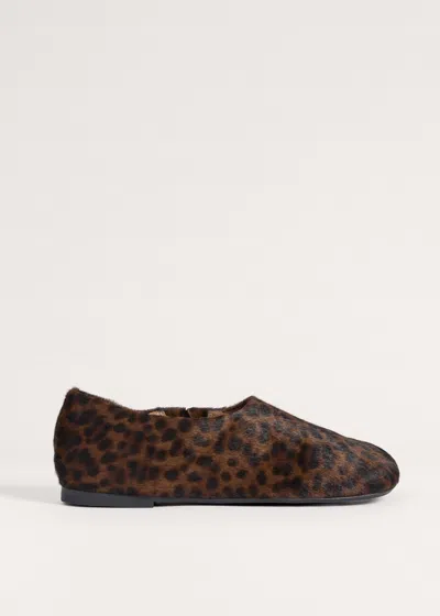 Me+em Animal Print Asymmetric Slipper Dark Chocolate-black In Brown