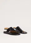 Me+em Asymmetric Toe Loop Sandal In Black