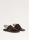 Me+em Asymmetric Toe Loop Sandal Chocolate In Brown