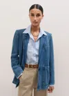 Me+em Authentic Denim Wear-with Everything Blazer In Mid Blue