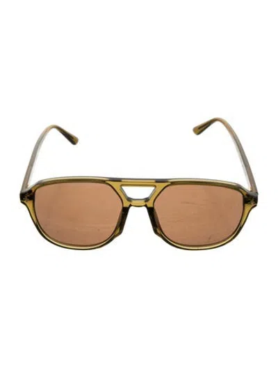 Pre-owned Me+em Aviator Tinted Sunglasses In Brown