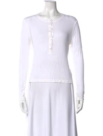 Pre-owned Me+em Bamboo Crew Neck T-shirt In White