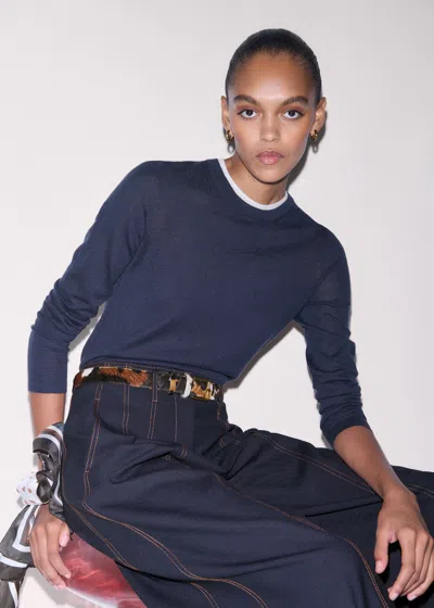 Me+em Barely There Sweater In Blue