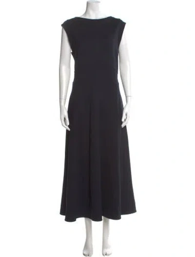 Pre-owned Me+em Bateau Neckline Long Dress In Black