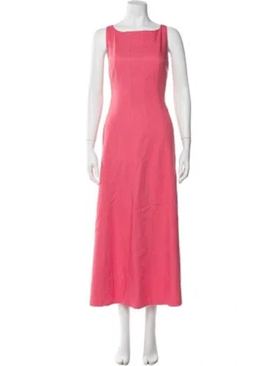 Pre-owned Me+em Bateau Neckline Long Dress In Red