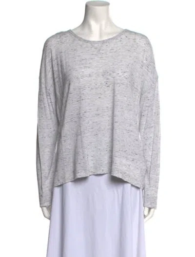 Pre-owned Me+em Bateau Neckline Long Sleeve Top In Gray