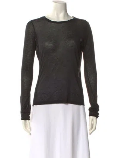 Pre-owned Me+em Bateau Neckline Long Sleeve T-shirt In Black