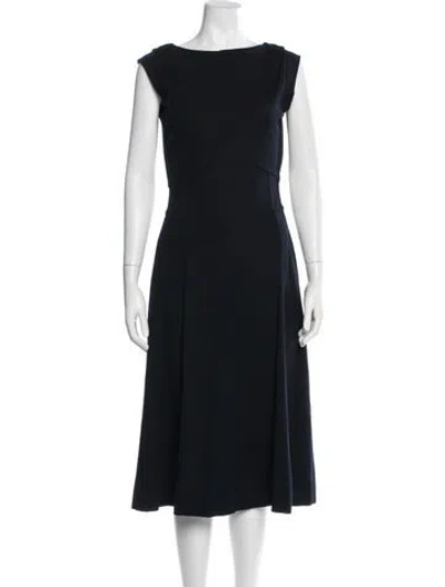 Pre-owned Me+em Bateau Neckline Midi Length Dress In Blue