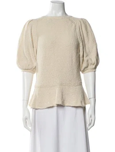 Pre-owned Me+em Bateau Neckline Sweater In White