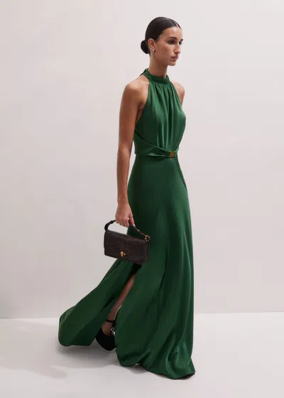 Me+em Beautifully Draped Full Length Dress Eden Green