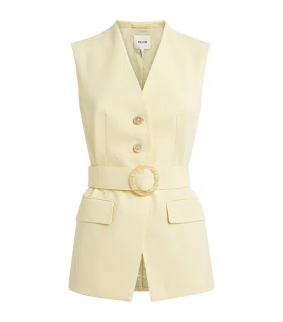 Me+em Belted Longline Waistcoat In Yellow