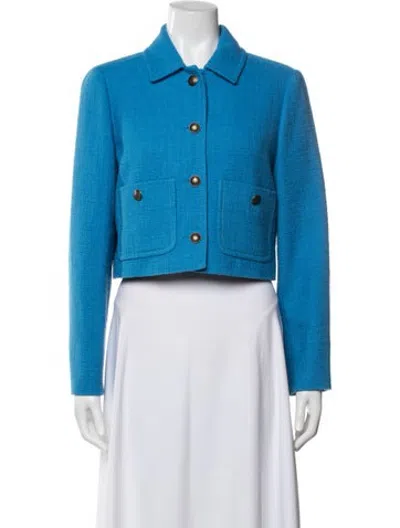 Pre-owned Me+em Blazer In Blue/white