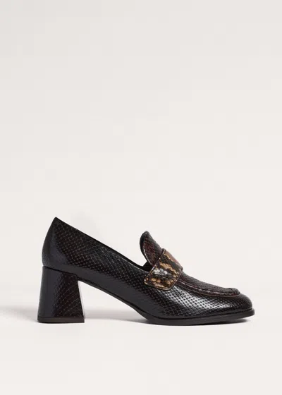 Me+em Block Heel Loafer Tan-chocolate In Tan/chocolate