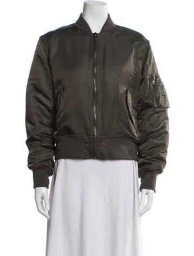 Pre-owned Me+em Bomber Jacket In Green
