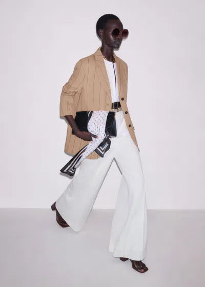 Me+em Bound Detail Kick Flare Jumpsuit Cream In White