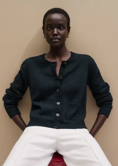 Me+em Boxy Knit Cardigan Navy In Blue