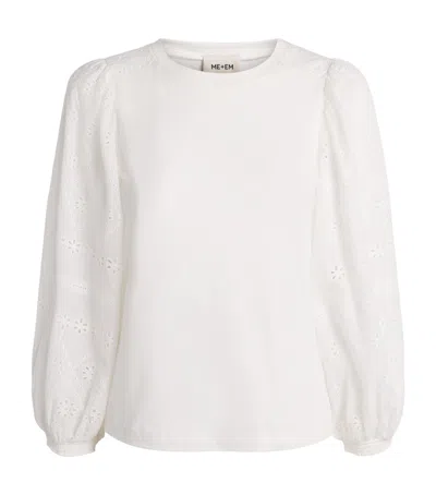 Me+em Broderie Anglaise Blouse In White