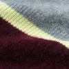 Me+em Brushed Cashmere Relaxed Stripe Sweater In Grey/merlot/lime