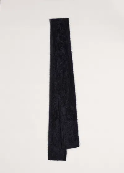 Me+em Brushed Cashmere Skinny Knit Scarf Black