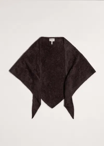 Me+em Brushed Cashmere Triangle Scarf Dark Chocolate Brown