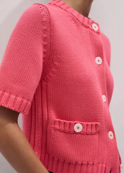 Me+em Button Through Straight Knit Tee Candy Coral In Pink