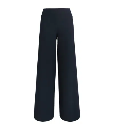 Me+em Cable Jacquard Wide-leg Trousers In Blue