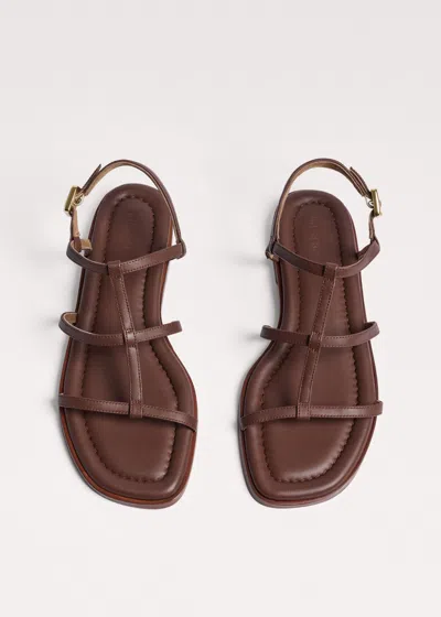 Me+em Caged Flat Sandal Dark Caramel In Brown