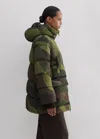 Me+em Camo Down Puffer Jacket In Green/brown/beige
