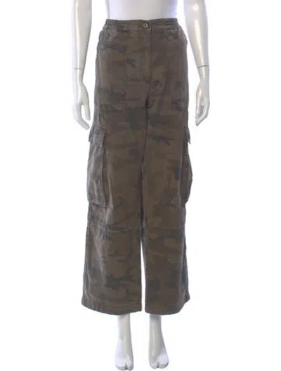 Pre-owned Me+em Camouflage Print Wide Leg Pants In Brown