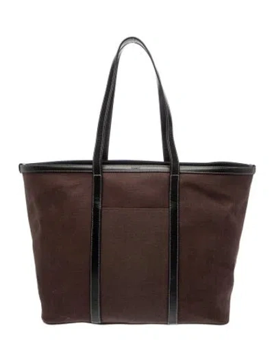 Pre-owned Me+em Canvas Tote In Brown