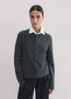 Me+em Cashmere Cardigan In Dark Charcoal Mélange