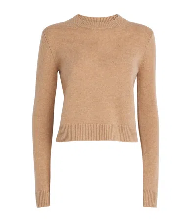 Me+em Cashmere Cropped Sweater In Brown