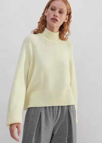 Me+em Cashmere Curved Hem High Neck Sweater In Winter Citrus