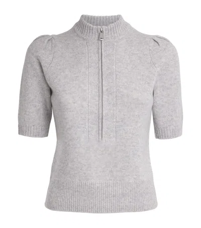 Me+em Cashmere Half-zip Knitted T-shirt In Multi