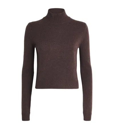 Me+em Cashmere High-neck Sweater In Brown